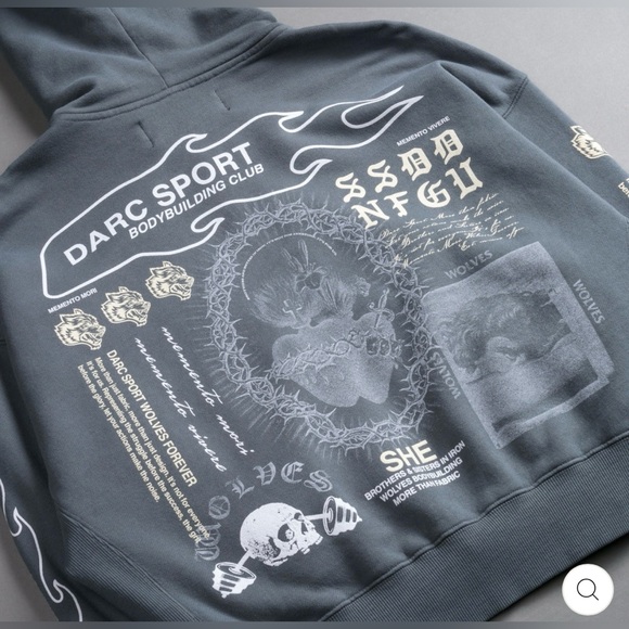 Darc Sport 🐺MEMENTO MORI 2024 "SAGE" (CROPPED) ZIP HOODIE IN GREEK STONE SMALL - Picture 7 of 14